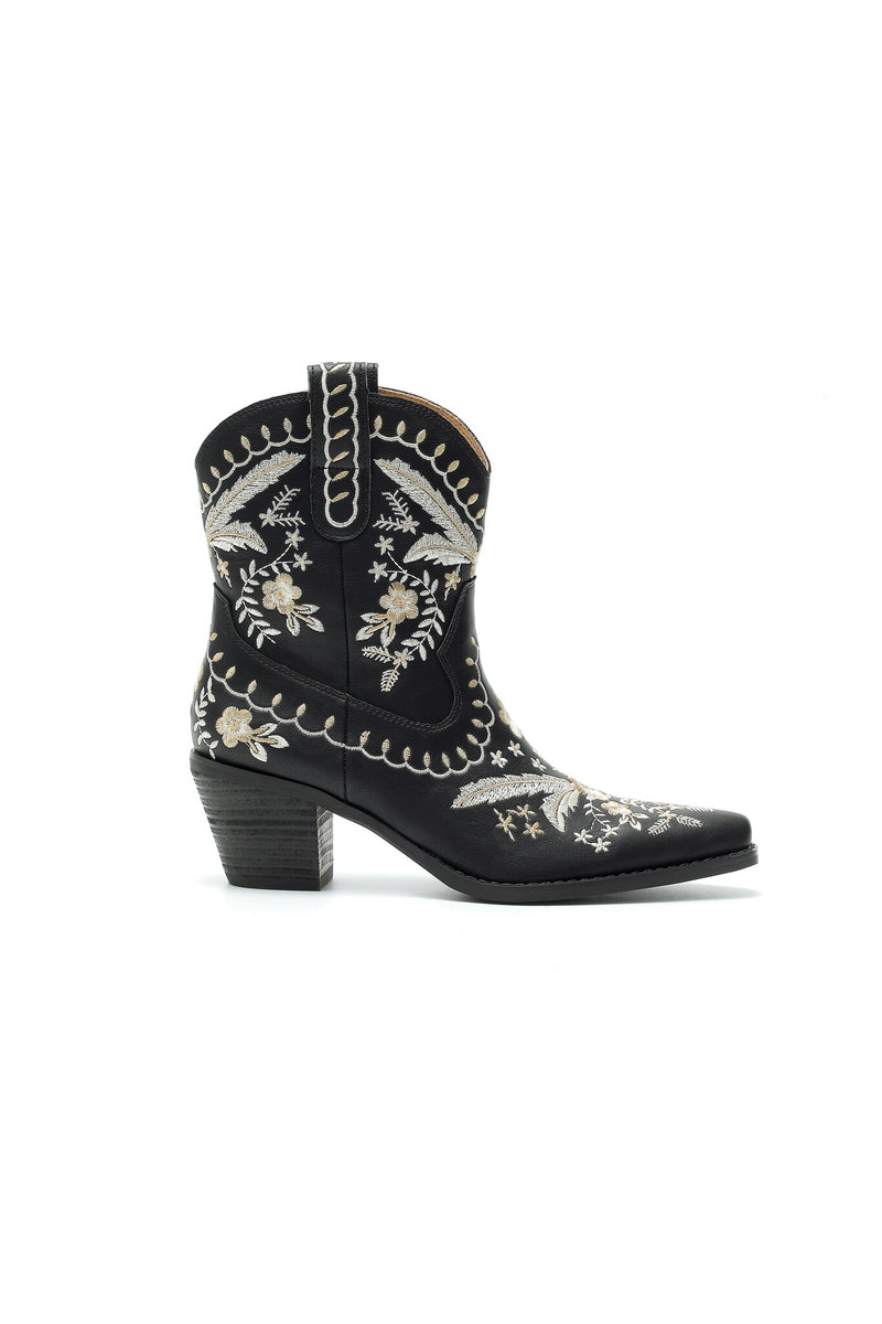 Corral Embroidered Boot in Black - MiiM Brand
