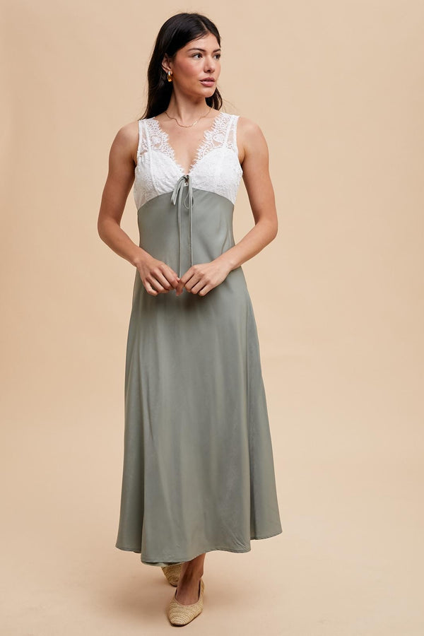 SCALLOPED LACE MAXI DRESS- Final Sale