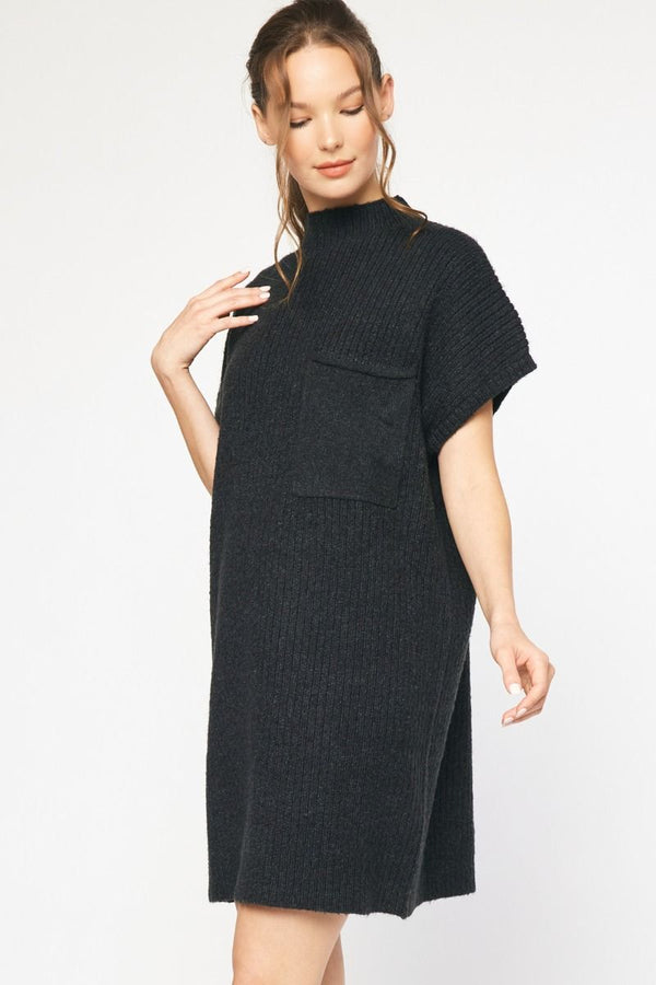 Sweater Mini Dress in Black