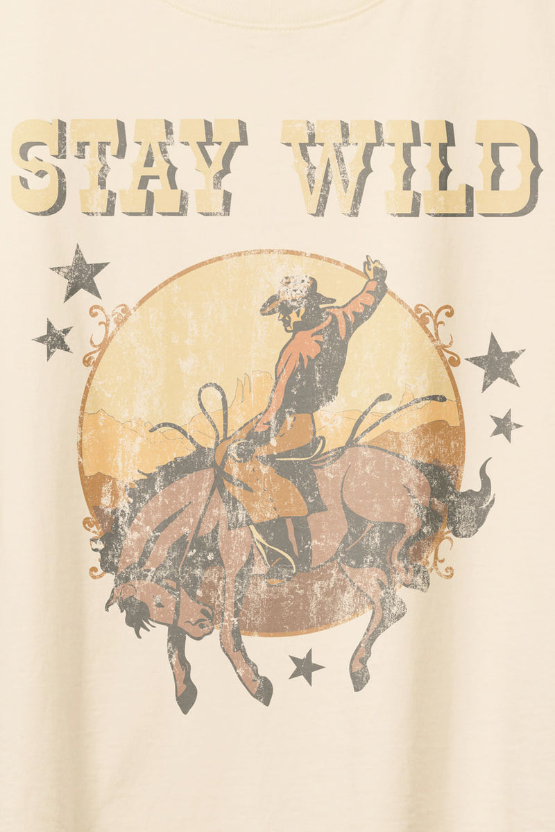 Stay Wild Cowboy Sleeveless Graphic Print Tee