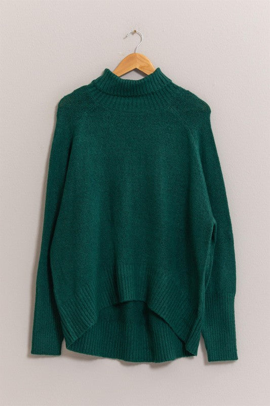 Turtleneck Long Sleeve Sweater (Dark Green)