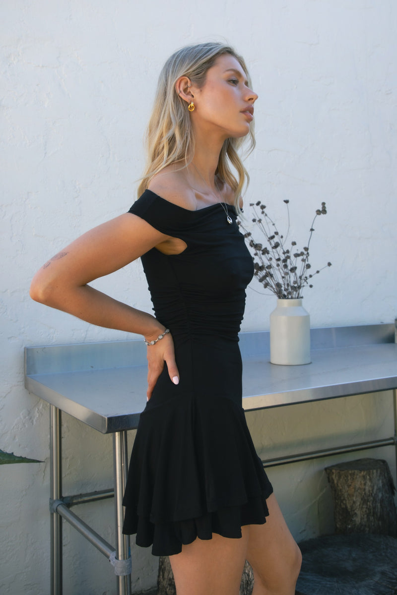 Ravaya Off-the-shoulder Mini Dress – DawnTayler Boutique