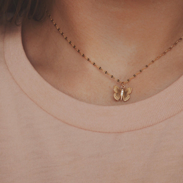 Freya Butterfly Necklace - Gold Filled
