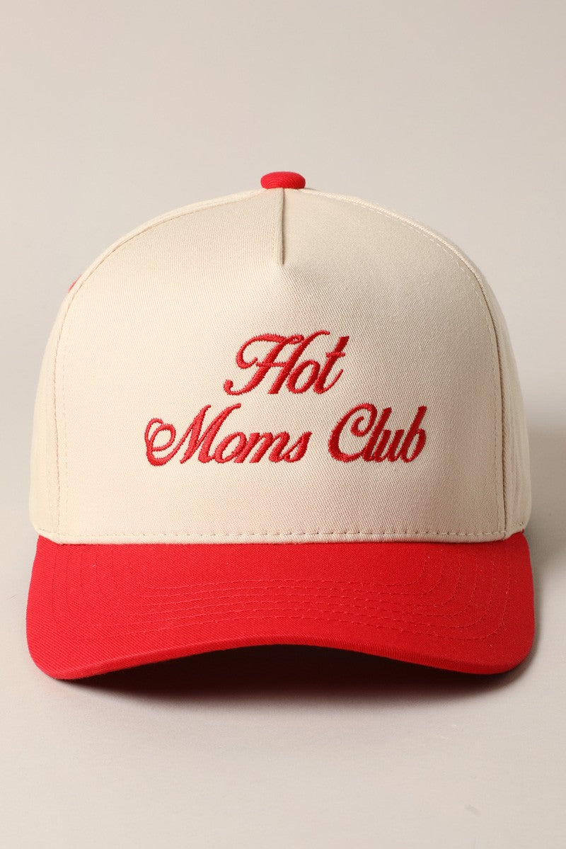 Hot Moms Club Trucker Baseball Cap in Red