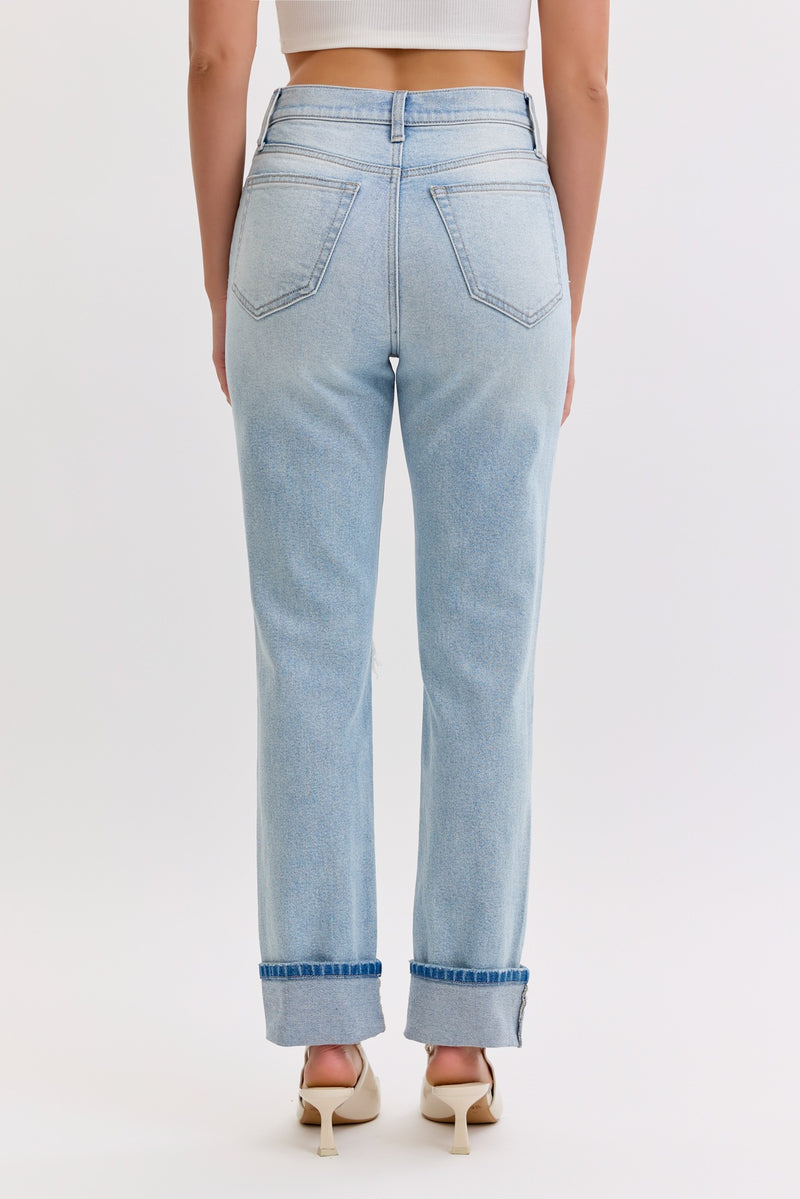 High Rise Straight With Cuff - Cello Brand