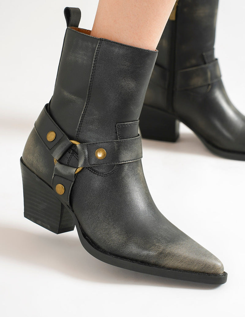 Western Bootie With Decorate Straps (Size 6-11)