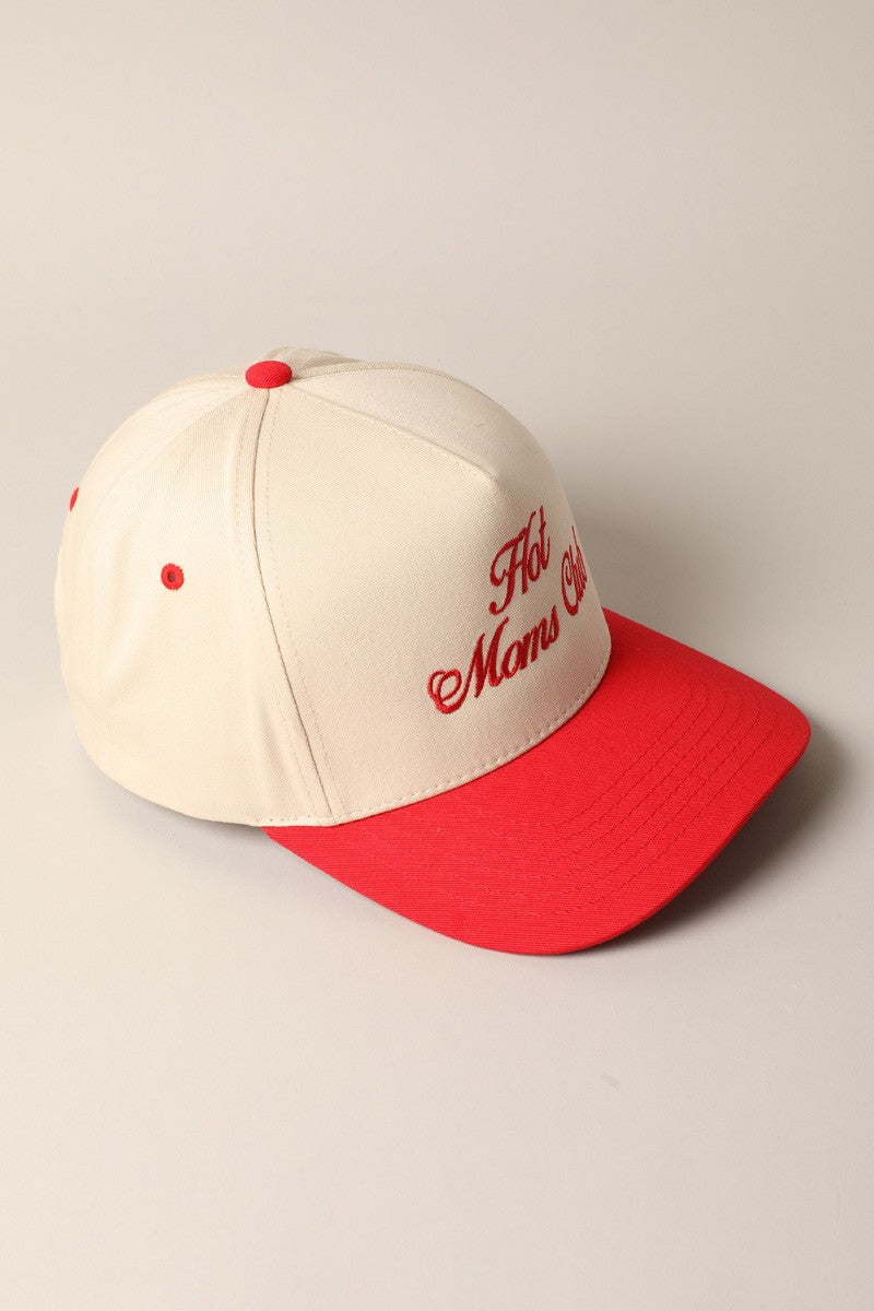 Hot Moms Club Trucker Baseball Cap in Red
