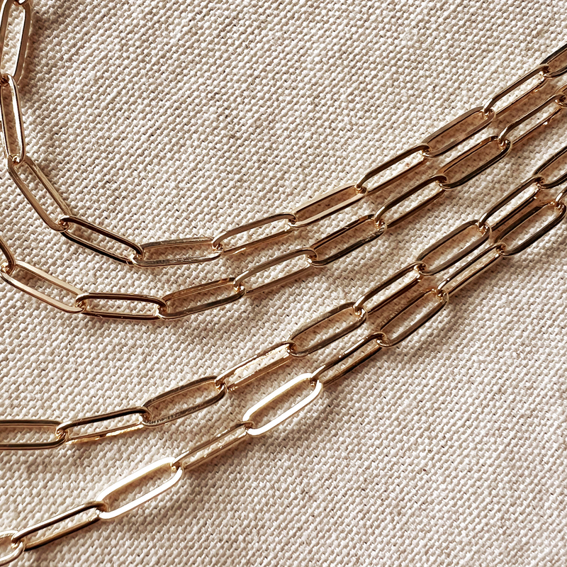 18k Gold Filled Classic Paperclip Chain- 16 inches