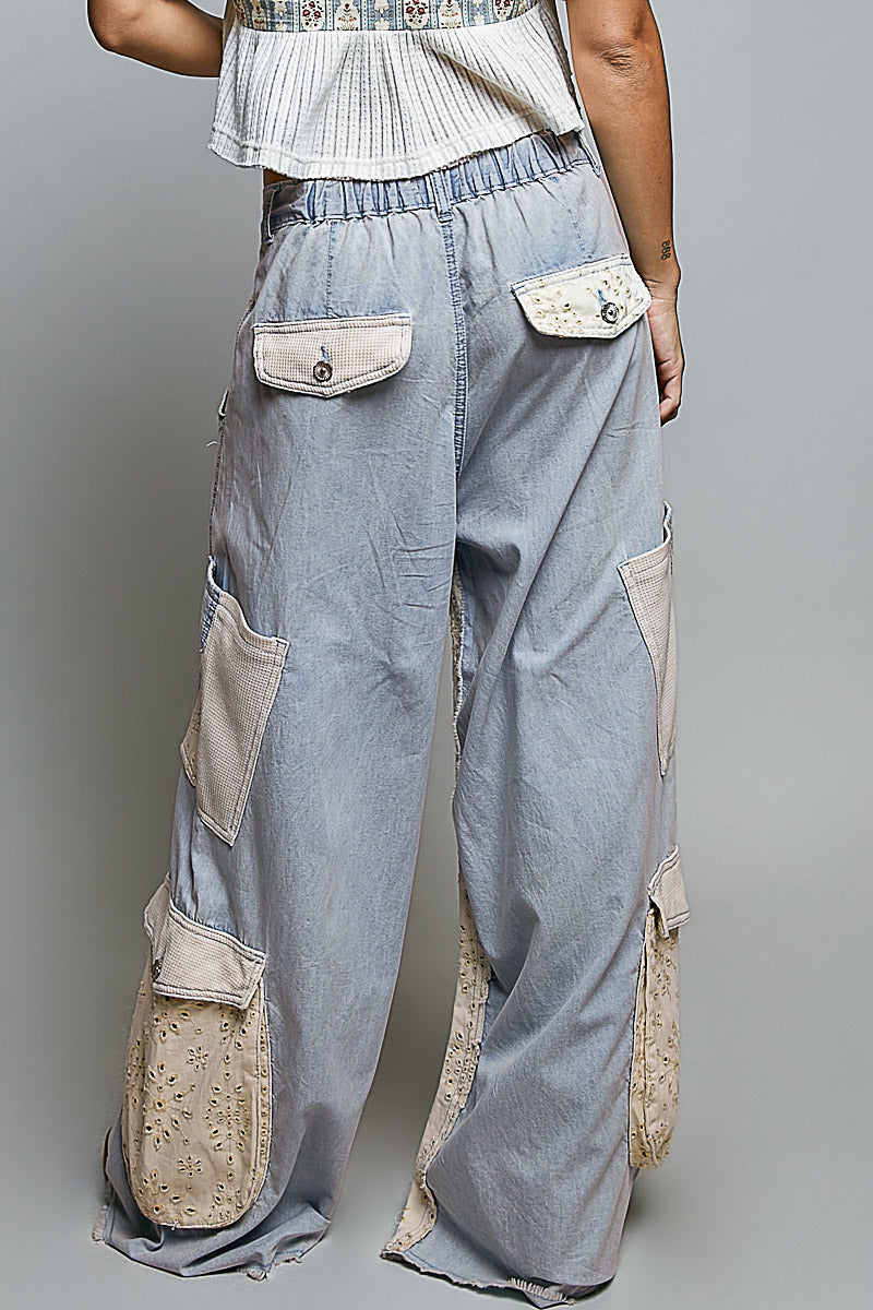 Eyelet Cargo Wide Leg Pants - POL BRAND – DawnTayler Boutique