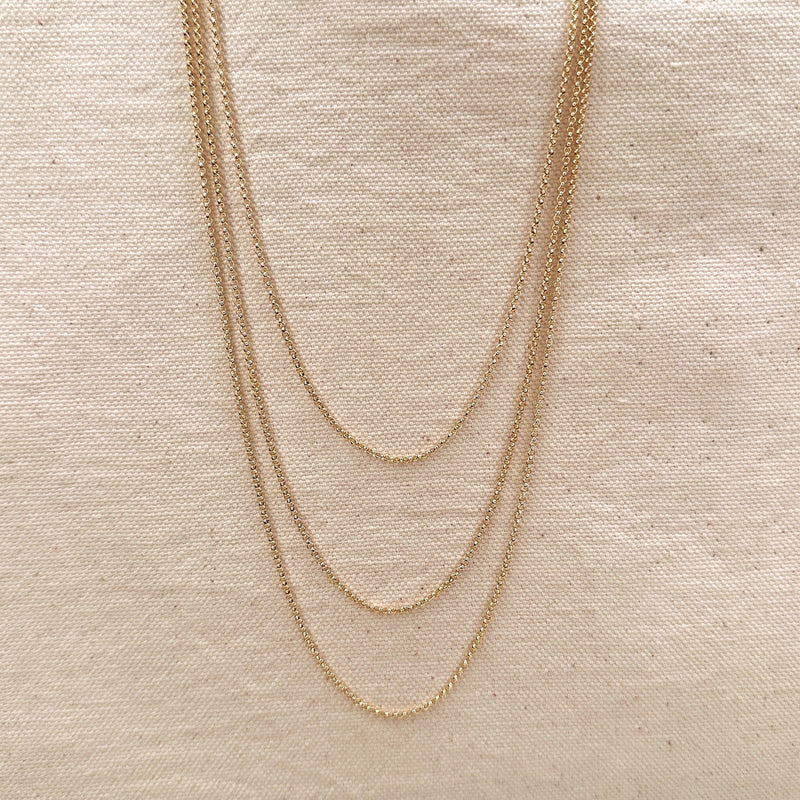 18k Gold Filled 1.5mm Rolo Chain- 16 inches