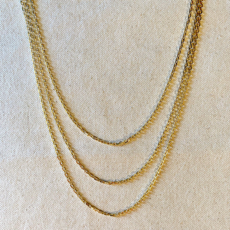 18k Gold Filled DC Curb Link Chain - 16 Inches