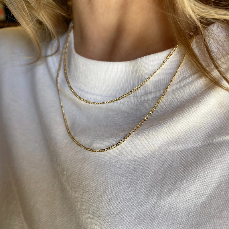 18k Gold Filled Thin Figaro Chain (Available sizes: 18 & 20 inches)
