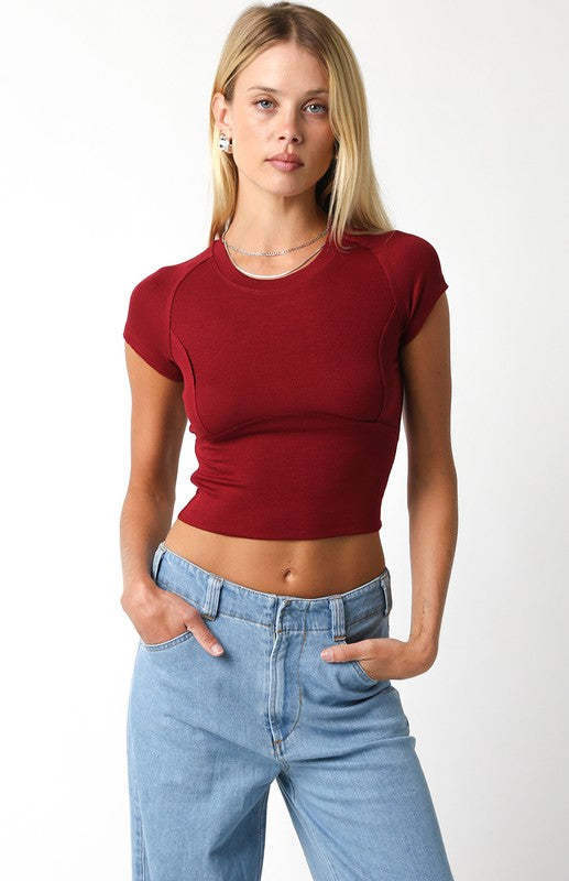 Hallie Top in Scarlet