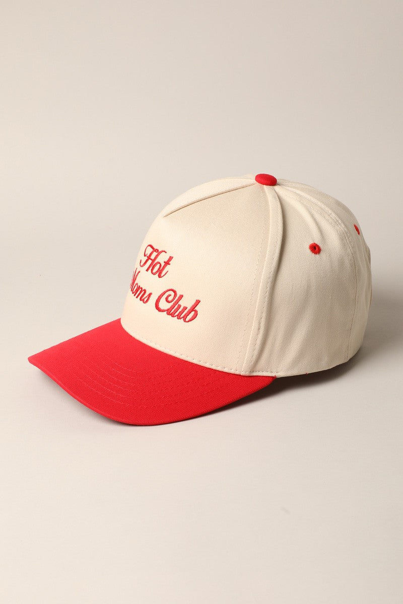 Hot Moms Club Trucker Baseball Cap in Red