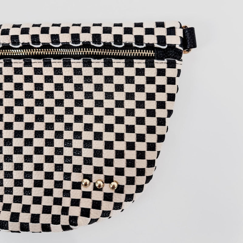 WESTLYN WOVEN BUM BAG - Checkered Black (Pretty Simple Bags)