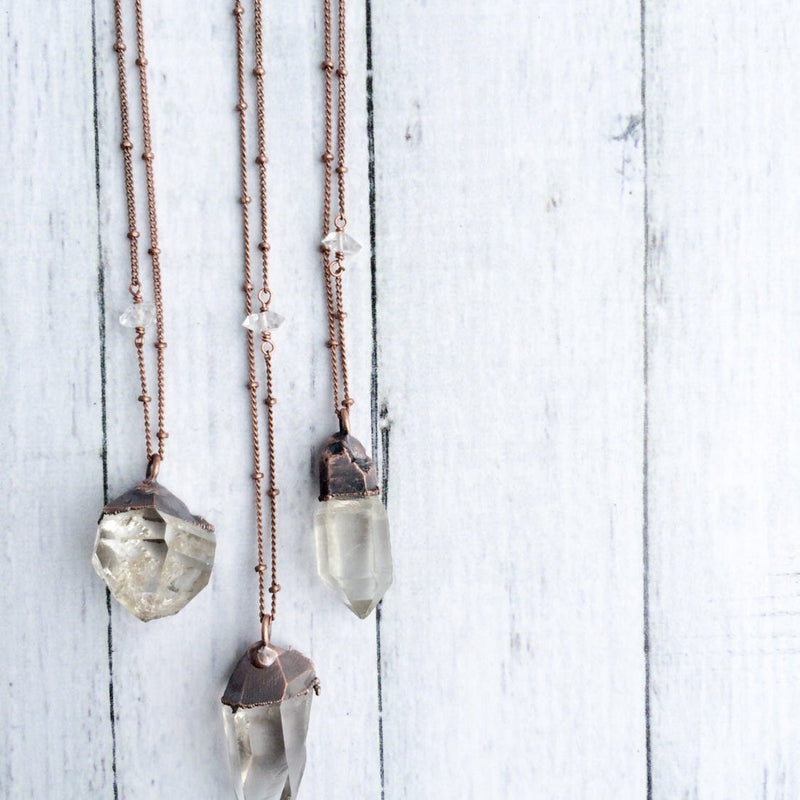 24" Raw Electroformed Crystal Necklace - by HAWKHOUSE