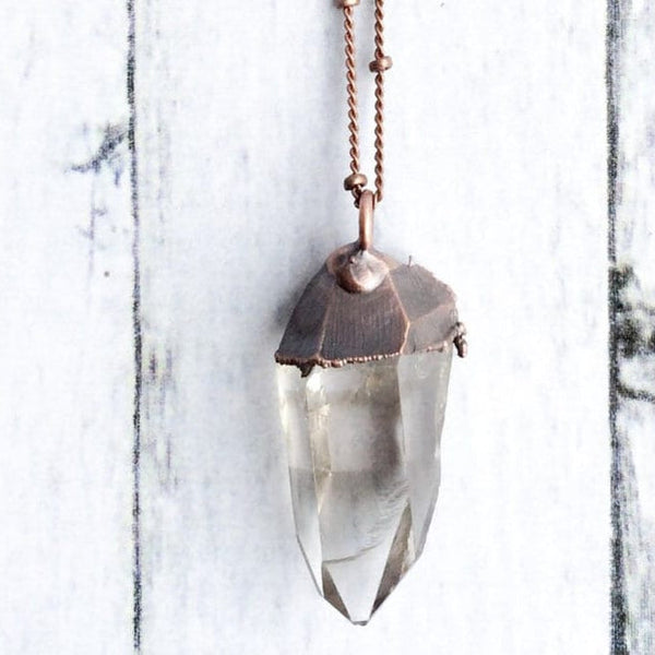 24" Raw Electroformed Crystal Necklace - by HAWKHOUSE