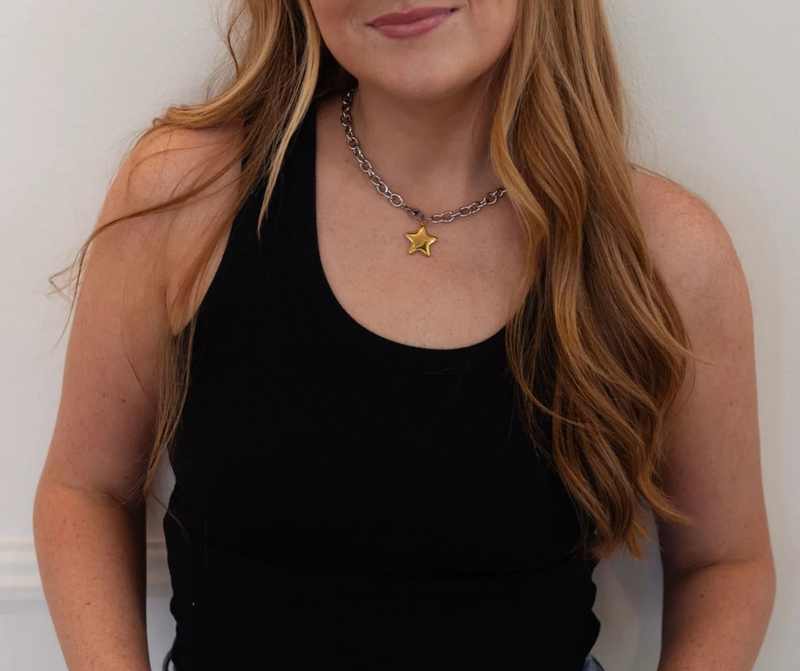 TWO TONED STAR NECKLACE - CHANSUTT PEARLS