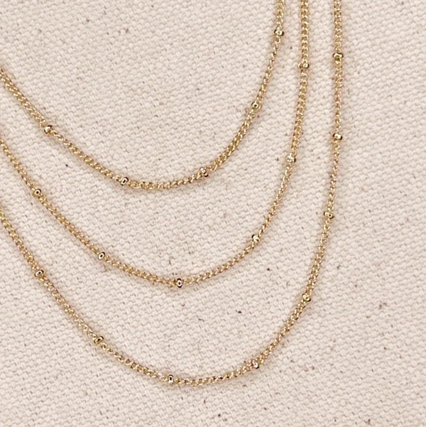 18k Gold Filled 1mm Satellite Chain- 18 inches