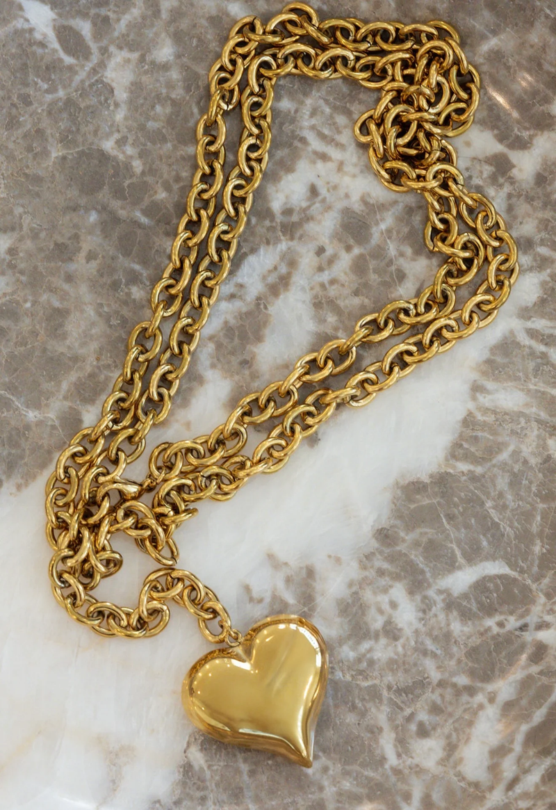 XL WRAP AROUND HEART NECKLACE & BELT in Gold - CHANSUTTPEARLS