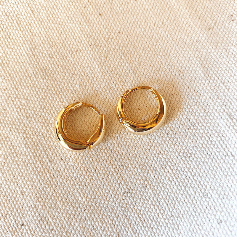 18k Gold Filled Artisan Style Clicker Hoop Earrings