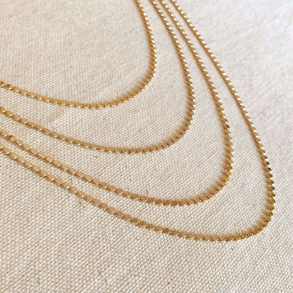 18k Gold Filled 2mm Dot Chain Necklace- 16 inches