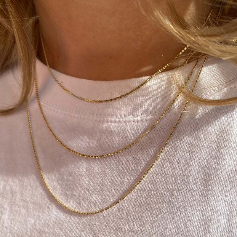 18k Gold Filled Dainty Chain Necklace - 16 Inches