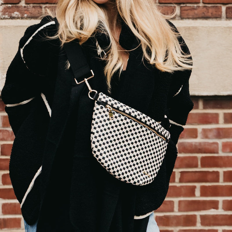 WESTLYN WOVEN BUM BAG - Checkered Black (Pretty Simple Bags)