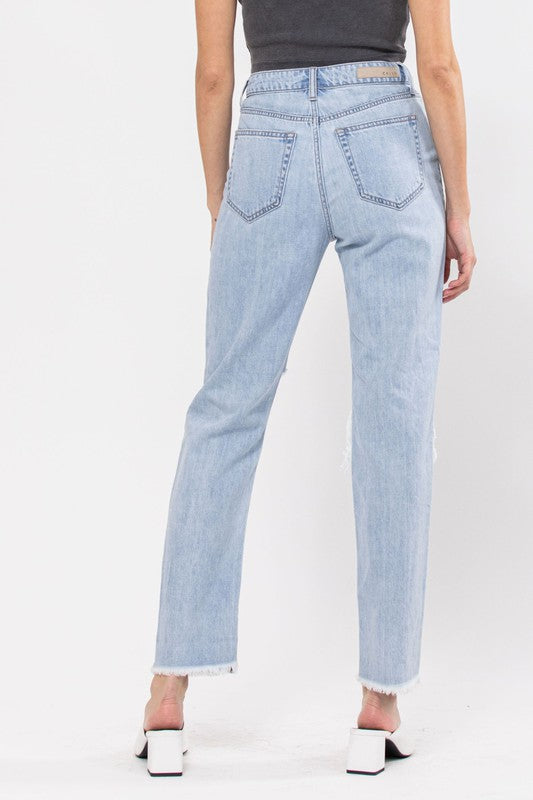 Relaxed 90's Inspired Overlapping Button Denim Jeans - Cello