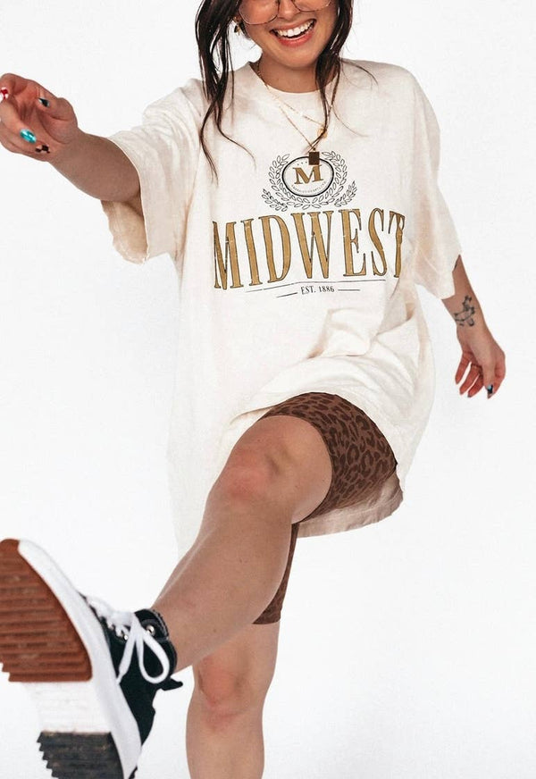 Midwest Vintage Inspired Retro Graphic Tee - Ivory (S-XL)
