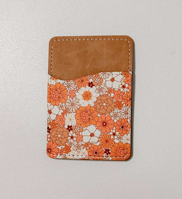 Boho Flowers Leather Card Holder