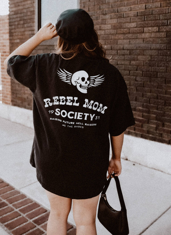 Rebel Mom Society Motherhood women’s Graphic Tee - Black (S-XL)