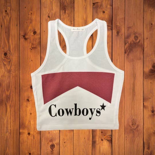 Cowboys Western Cropped Tank Top (S-XL)