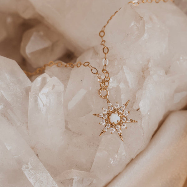 Anastasia Opal Pendant Necklace - Gold Filled