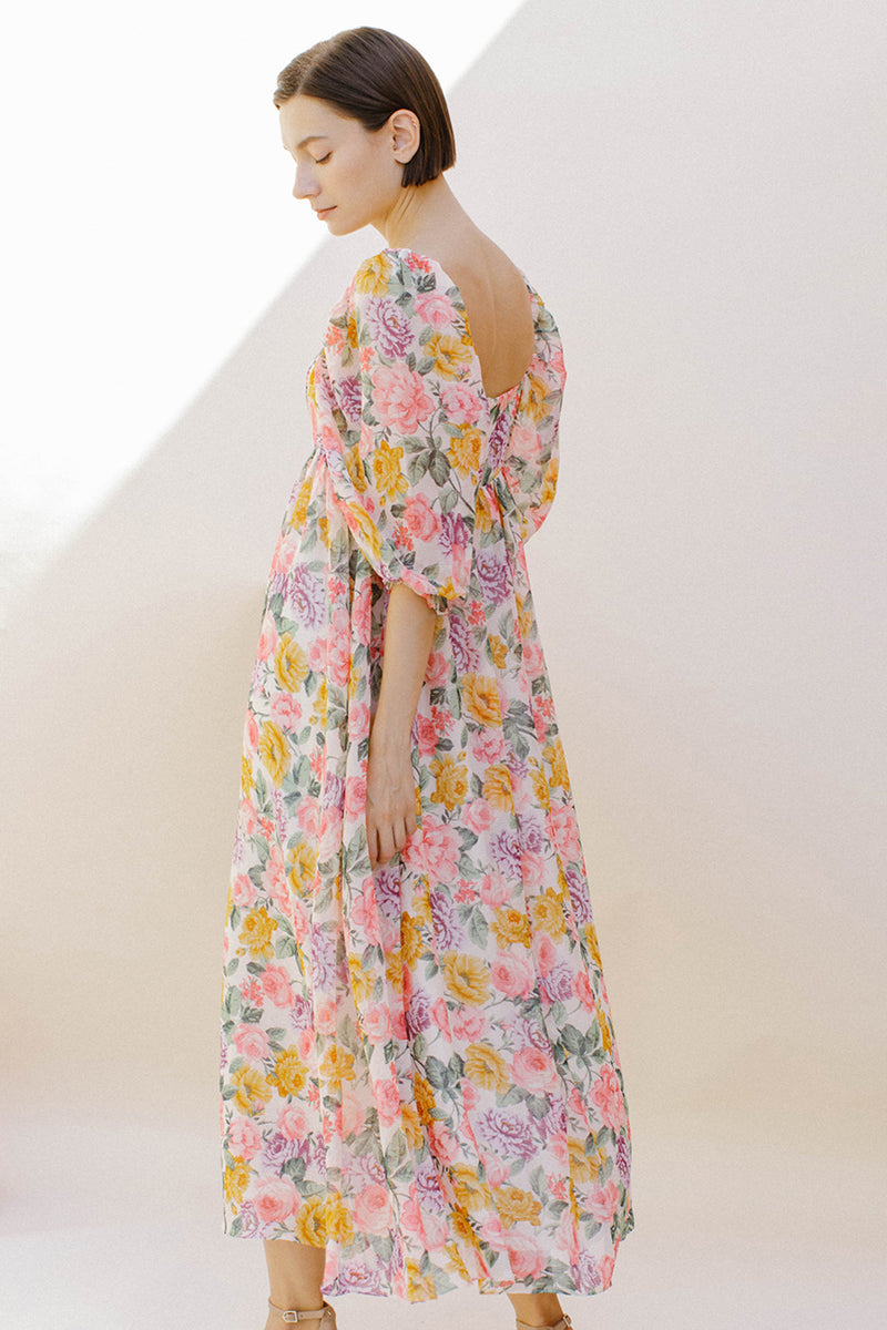 Lila Pink Multi Floral Babydoll Dress